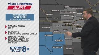 Weather Impact Alert issued for Wednesday: 4-6+ inches of snow forecasted