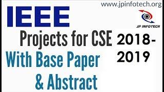 IEEE Projects for CSE with Abstract and Base paper