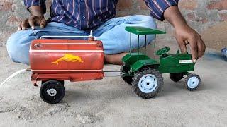 Mini Mahendra green colour tractor water tanker unboxing tractor video