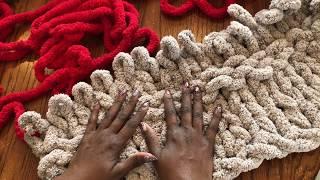 How to hand knit a Chunky Chenille Throw for less than $40