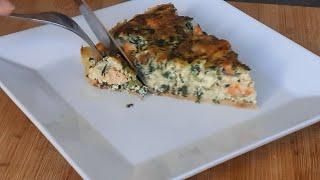 quiche aux crevettes et épinards !! recette facile !! délicieuse !!  shrimp spinach quiche