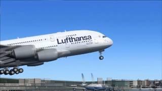 FS2004 Lufthansa A380-800 Frankfurt - San Francisco