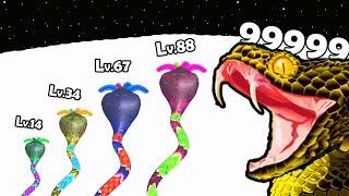 Snake Snack Dash Run Gameplay - Max Level Up Evolve Snack to Cobra | All Levels