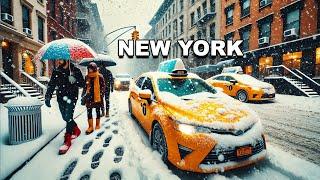 New York City 4K Snow Walk 2025 Manhattan Snowfall in New York City Snow Ambience NYC Snowstorm