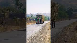 Mahindra Arjun Tractor heavy loaded Trolley on Road