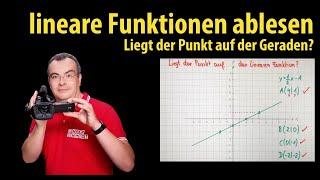 lineare Funktion: Liegt der Punkt auf der Geraden? Prüfung durch Ablesen | Lehrerschmidt