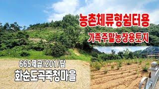 [24-080]농촌체류형쉼터 설치용토지 가족주말농장 체험용농장 화순도곡 죽청리 상죽청마을회관앞 토지매매~