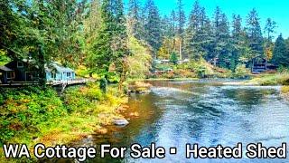 Washington Waterfront Property For Sale | Private Shed | Waterfront Cabins For Sale | 2bd | 2ba