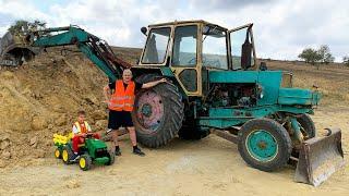 Dima repareert een tractor en werkt bij een wasstraat