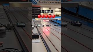 From 0 to 40 kmph 0.5sec. A fast track! Start of a 1/24 slot car pro race. #carracing #slotcars