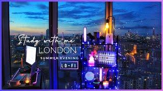 1.5-HOUR STUDY WITH ME / city Lo-fi  / London at EVENING TO NIGHT w/ Exam Season MEDICAL STUDENT