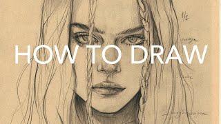 How to draw portrait. Как нарисовать портрет.