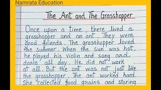 Ant and Grasshopper moral story writing in English/story writing/English story written