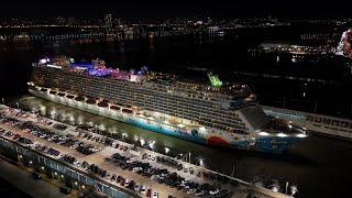 Norwegian Breakaway Cruise Ship leaving New York City USA