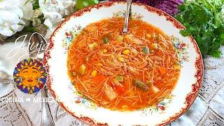 Saludable Sopa de Fideo con Verduras