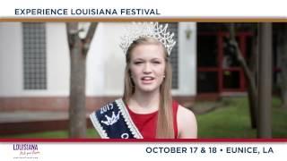 Miss Eunice Jillian Johnson invites you the Experience Louisiana Festival | Oct. 17-18 | Eunice, LA