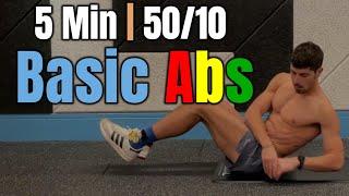 5 Minute Core Workout, No Equipment, Abs Training 50-10