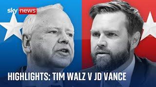 Walz v Vance: Highlights of US Vice Presidential debate