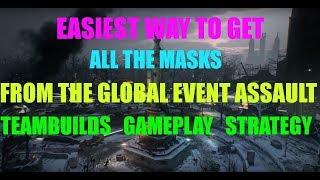 EASIEST WAY TO GET THE MASKS FROM THE GLOBAL EVENT ASSAULT! BUILDS/ STRATEGY/GAMEPLAY