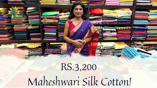 Handwoven Maheshwari Silk Cotton Sarees! | Rs.3,200/- | WhatsApp -6369545679 | Shop@ruffletrends