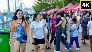 River Walking @Phom Penh Diamond Island: Street Walk Koh Pich CAMBODIA 2023 [4K]