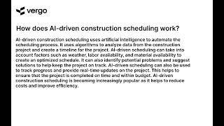 AI-Driven Construction Scheduling: Explained