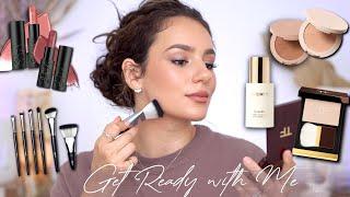 GRWM: TESTING NEW MAKEUP: Tom Ford Powder, Ilia Cream Bronzer & Highlight, Sofia X Esum Brushes