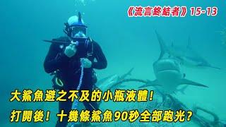 流言終結者：大鯊魚避之不及的東西，僅用壹小瓶液體，十幾條鯊魚90秒全部跑光？（S15E13）