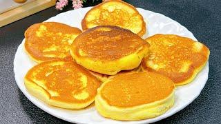 Fluffy Soufflé Pancakes | 4-Egg Easy Breakfast Ready in 3 Minutes! 金黄舒芙蕾煎饼 | 4颗鸡蛋懒人早餐，6分钟出锅！