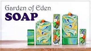 Garden of Eden ~ Cold Process Soap + How to make Miniature Oranges out of Clay ~ Ombre Luna Swirl