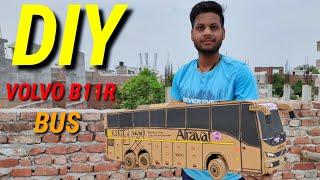 How To Make Rc Volvo B11r Bus With Double Steering System From Cardboard And Homemade ll DIY