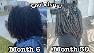 30 month loc visual/loc update + pics & videos (two strand twists loc journey)