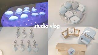 studio vlog ️ preparing for a shop update, phomemo m150 unboxing, self-employed artist