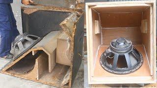 Subwoofer restoration reverse subwoofer installation /// How to restore a broken 18 inch subwoofer