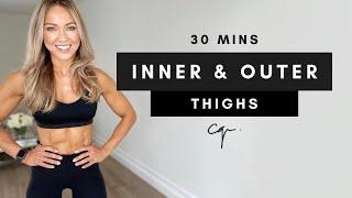 30 Min OUTER & INNER THIGH WORKOUT at Home | Ankle Weights (Optional)