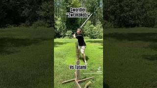 Cutting tatami with Swordier’s budget greatsword. #sword #hema #montante #greatsword #zweihander
