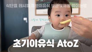  초기이유식 식단표 | 레시피 | 냄비큐브이유식 | 삐뽀삐뽀119 | 잘먹는 아기 | 쌀미음 애호박큐브 양배추큐브 소고기페이스트 단호박큐브 사과퓨레