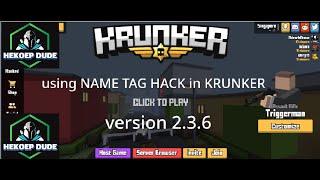 Playing KRUNKER with NAME TAG HACK in version 2.3.6