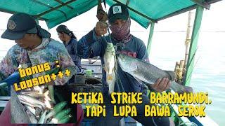 Ketika strike barramundi, tapi lupa bawa serok - rumpon kakap pak timan morosari, Demak.