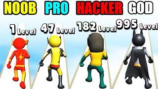 NOOB vs PRO vs HACKER vs GOD in Super Hero Run Hit