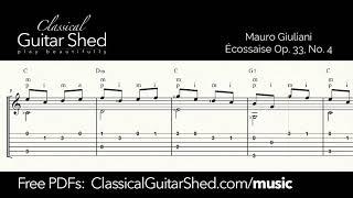 Giuliani: Ecossaise - Free sheet music and TABS for classical guitar