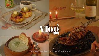 What I eat in a day | an aesthetic breakfast & dinner. Cauliflower soup,squid risotto,scones baking