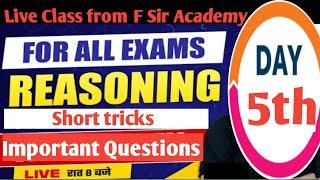 Reasoning Practice Classes 05 | ADRE2.0 | SSCGD Reasoning | by @FSirAcademy