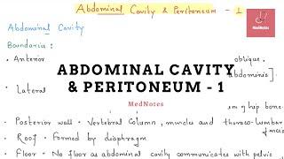 Abdominal Wall & Peritoneum - 1 | MedNotes