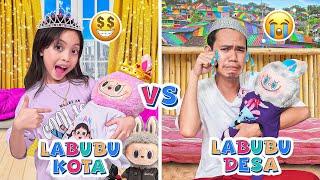 LEIKA CITY VS TOMPEL VILLAGE BABY LABUBU BABYSITTING CHALLENGE!  FUNNY KIDS CHALLENGE