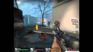 Left 4 Dead -  Hunter Mid Air Head Shot - Zombie Kill of the Week.