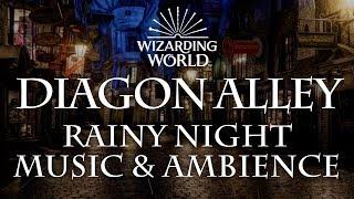 Harry Potter Music & Ambience | Diagon Alley - Rainy Nighttime Sounds for Sleep, Study, Relaxing