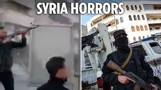 Moment gunmen open fire as violence rages in Syria with 1,000 slaughtered