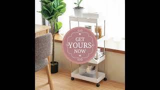 4 Tier Slim Storage Cart Narrow Shelving Unit Organizer Slide Out Storage Rolling Utility Cart