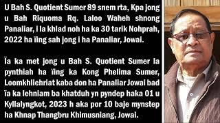 JINGPYNTIP BA SNGEWSIH - KHLAD NOH I BAH S. QUOTIENT SUMER